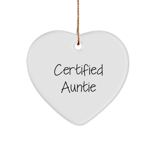 Certified Auntie Funny Heart Ornament Gifts from Family for Auntie - Christmas Unique Gifts - Image 1