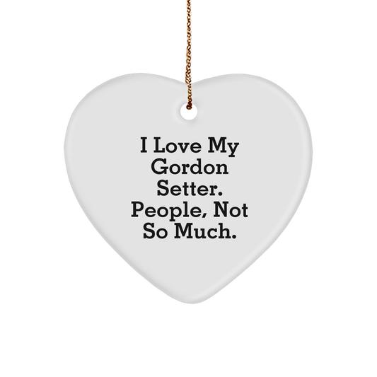 Gordon Setter Dog Lovers' Funny Heart Ornament, Gifts from Friends, Coworkers or Family for Christmas - Image 1