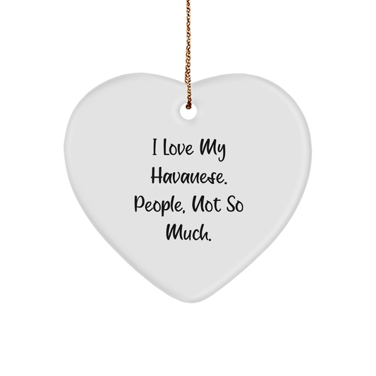 Havanese Dog Lovers' Christmas Unique Gift, Funny Heart Ornament from Friends, For Men, Women, or Family - Image 1