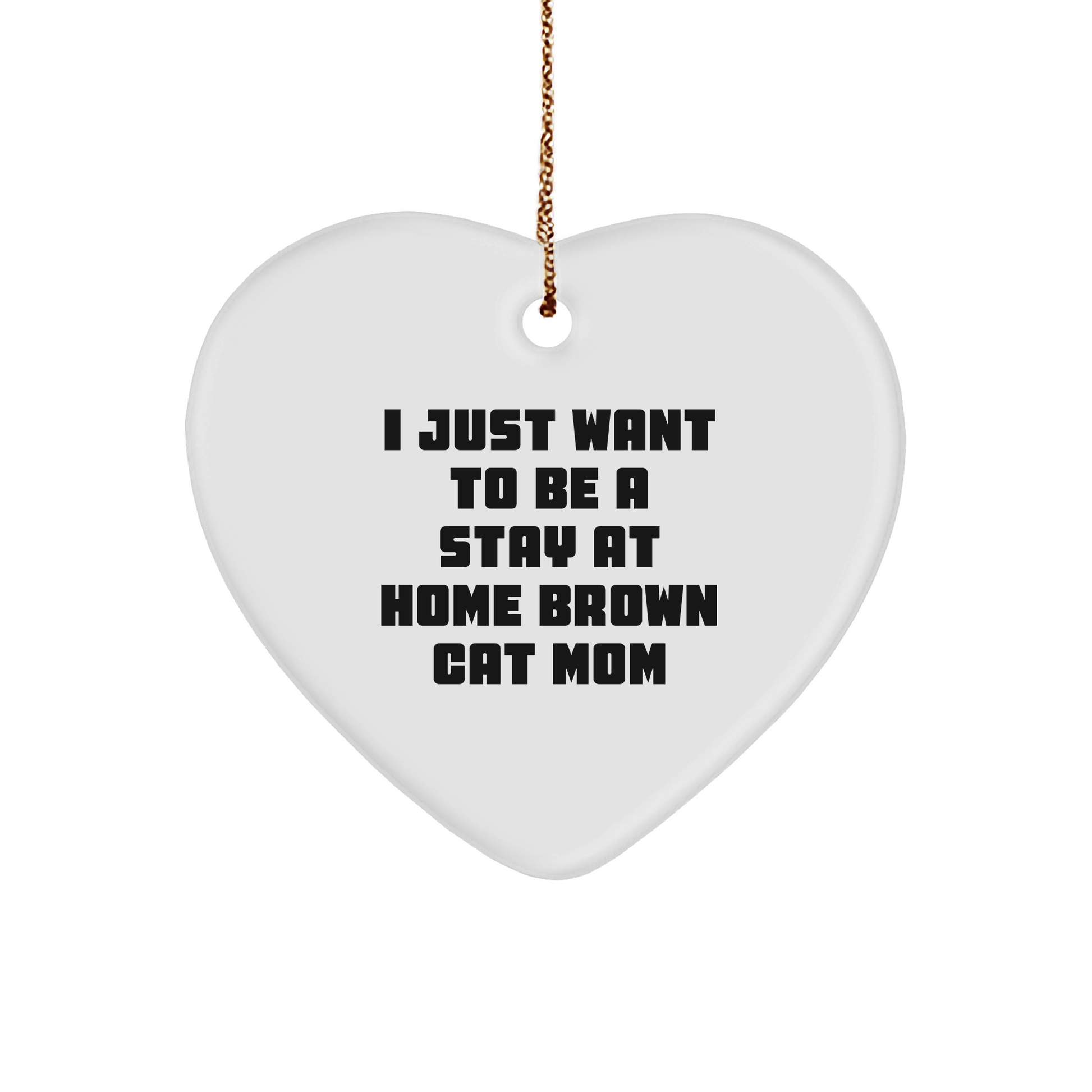 Funny Brown Cat Mom Heart Ornament, Gifts from Friends for Brown Cat Lovers, Christmas Unique Gifts - Image 1