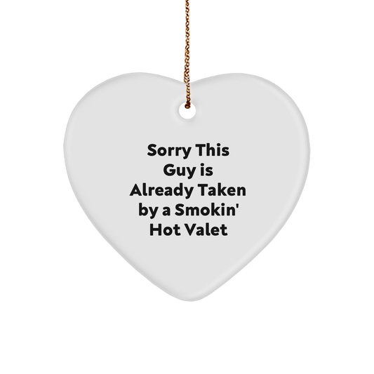 Valet Gifts from Friends - Heart Ornament with Funny Quote - Christmas Unique Presents for Him - Image 1
