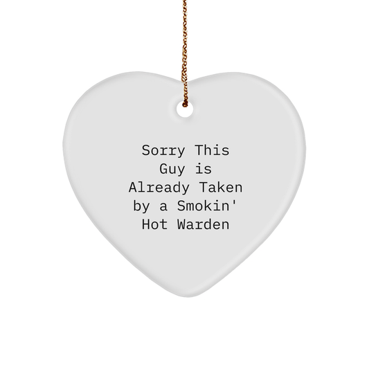 Warden Heart Ornament Gifts from Friends to Men, Funny Quote, Christmas Unique Warden Warden Gifts for Men - Image 1