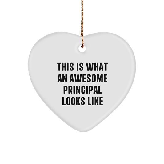Funny Principal Gifts from Men - Heart Ornament This Is What Awesome Looks Like, Christmas Unique Presents - Image 1