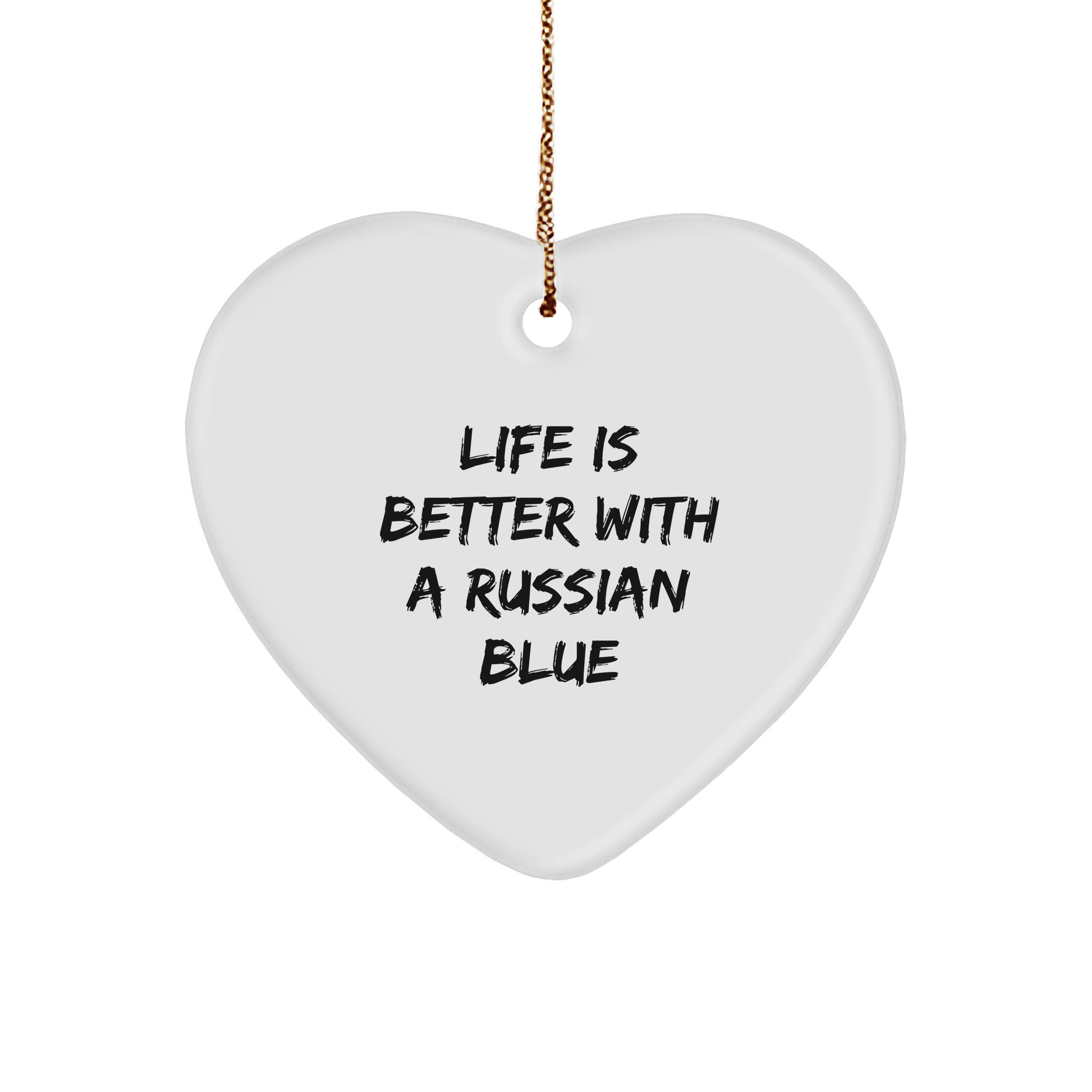 Russian Blue Cat Heart Ornament Gifts from Men to Women Friends Family for Christmas Unique Russian Blue Cat Lovers - Image 1