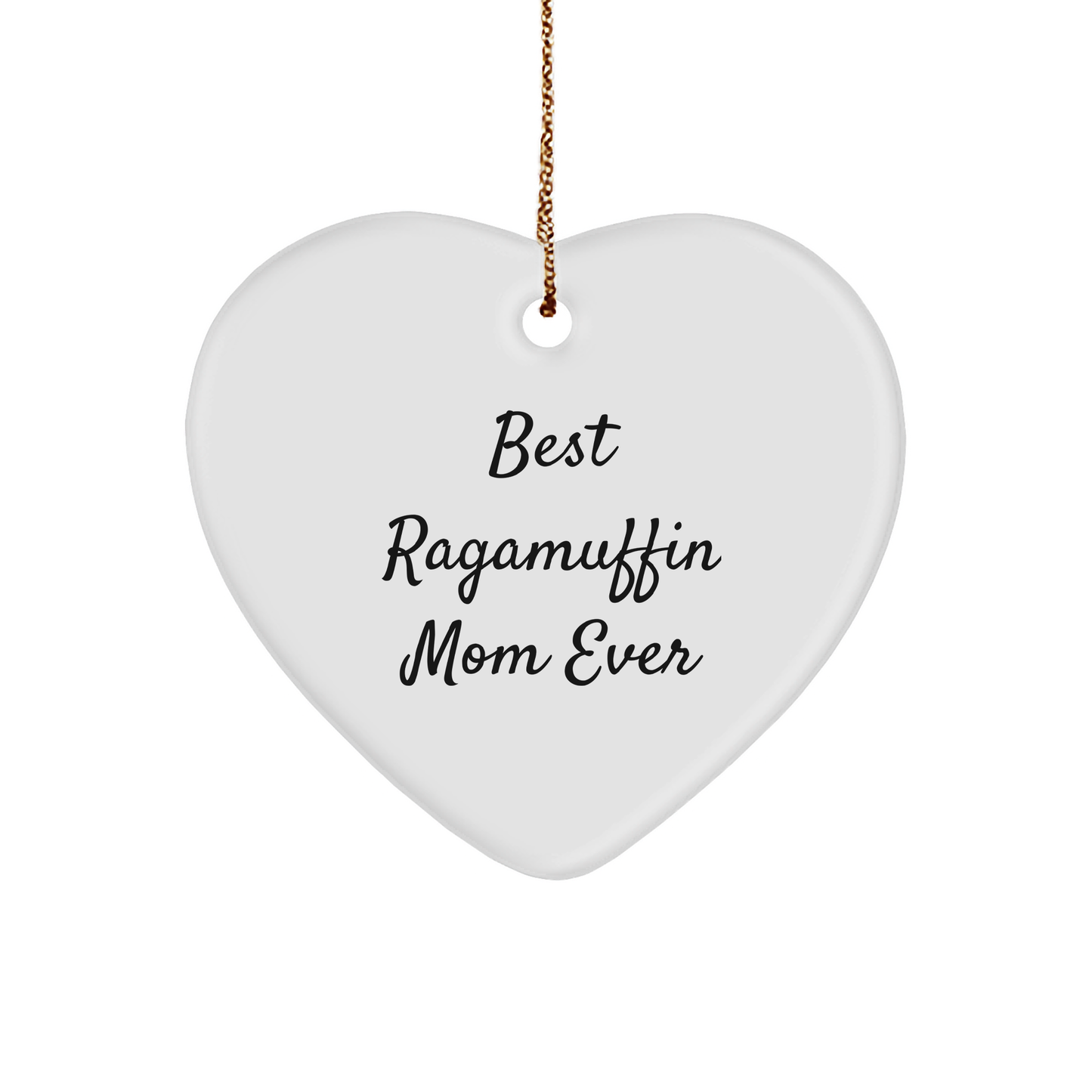 Ragamuffin Cat Lovers Best Gift Idea, Funny Heart Ornament for Christmas, Gifts from Mom to Ragamuffin Cat, Unique Heart Shaped Decoration - Image 1