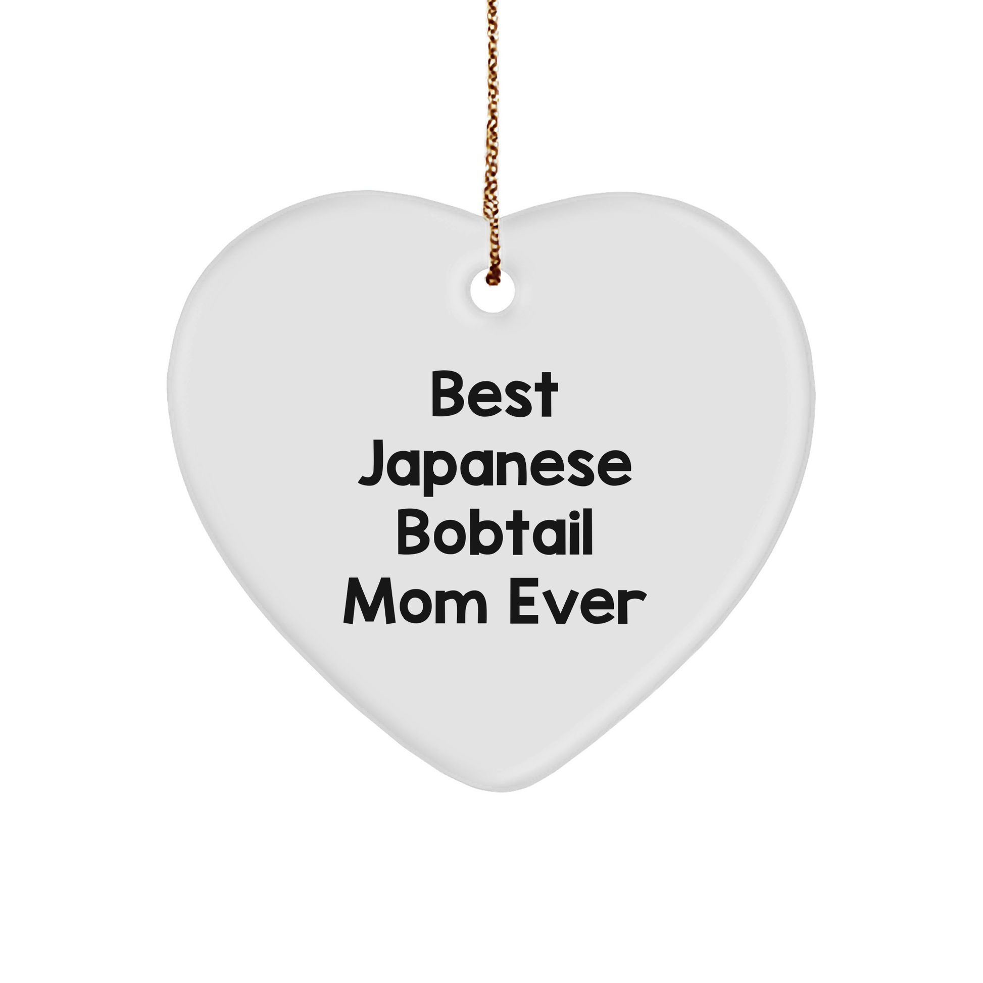 Japanese Bobtail Cat Mom's Love Heart Ornament, Gifts from Mom to Japanese Bobtail Cat, Fun Christmas Decor - Image 1