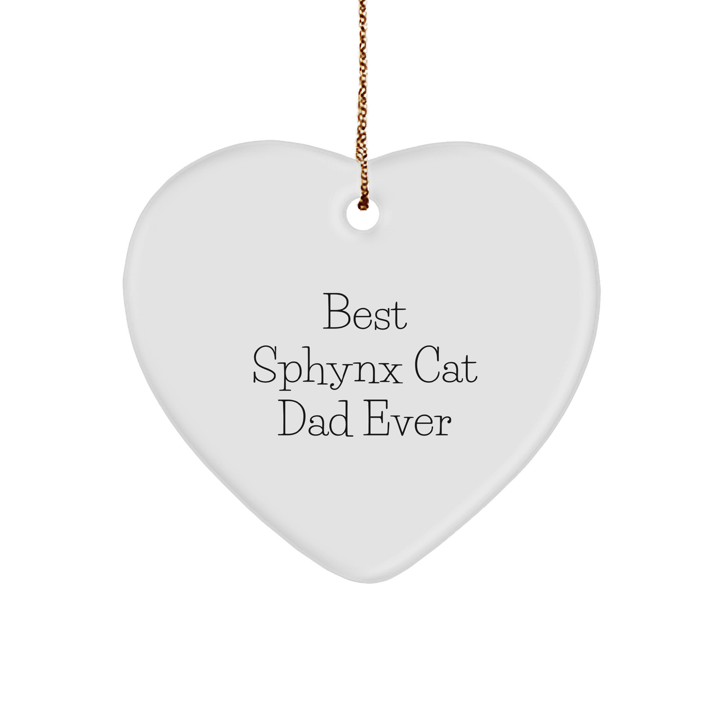 Sphynx Cat Dad Ever Gifts from Friends for Sphynx Cat Lovers, Heart Ornament for Christmas Unique Gifts - Image 1