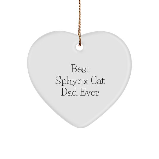 Sphynx Cat Dad Ever Gifts from Friends for Sphynx Cat Lovers, Heart Ornament for Christmas Unique Gifts - Image 1