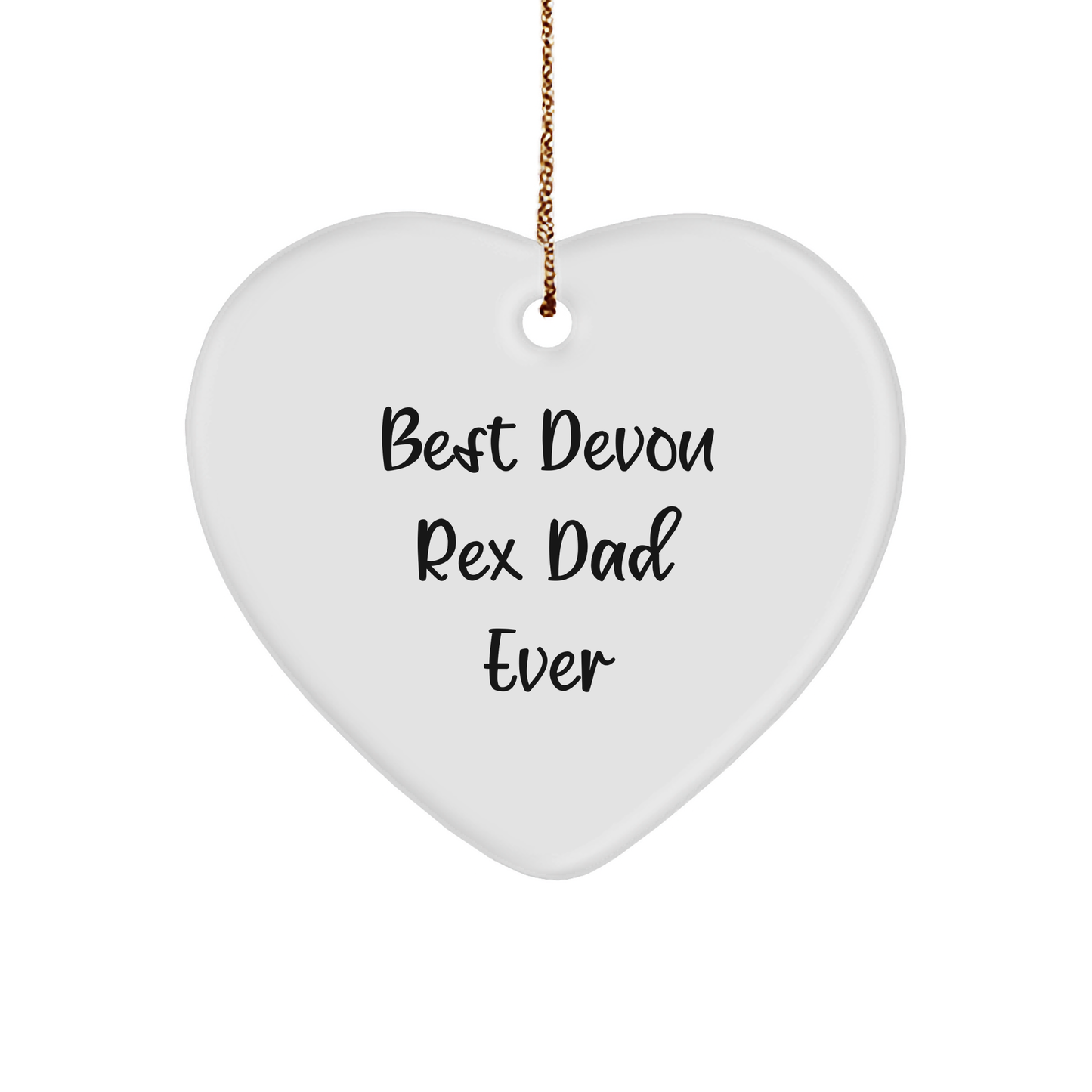 Devon Rex Cat Lover Gifts from Men to Family - Heart Ornament for Best Dad Ever at Christmas - Image 1