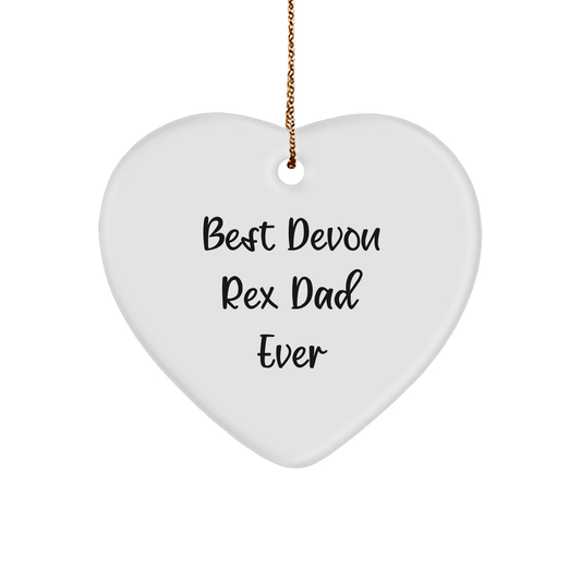 Devon Rex Cat Lover Gifts from Men to Family - Heart Ornament for Best Dad Ever at Christmas - Image 1