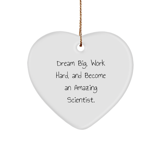 Scientist Heart Ornament Gifts from Friends to Inspire Dream Big Work Hard, Perfect for Christmas - Image 1