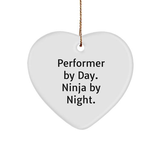 Performer Gifts from Men, Funny Heart Ornament for Performer By Day, Ninja By Night, Christmas Unique Gifts - Image 1