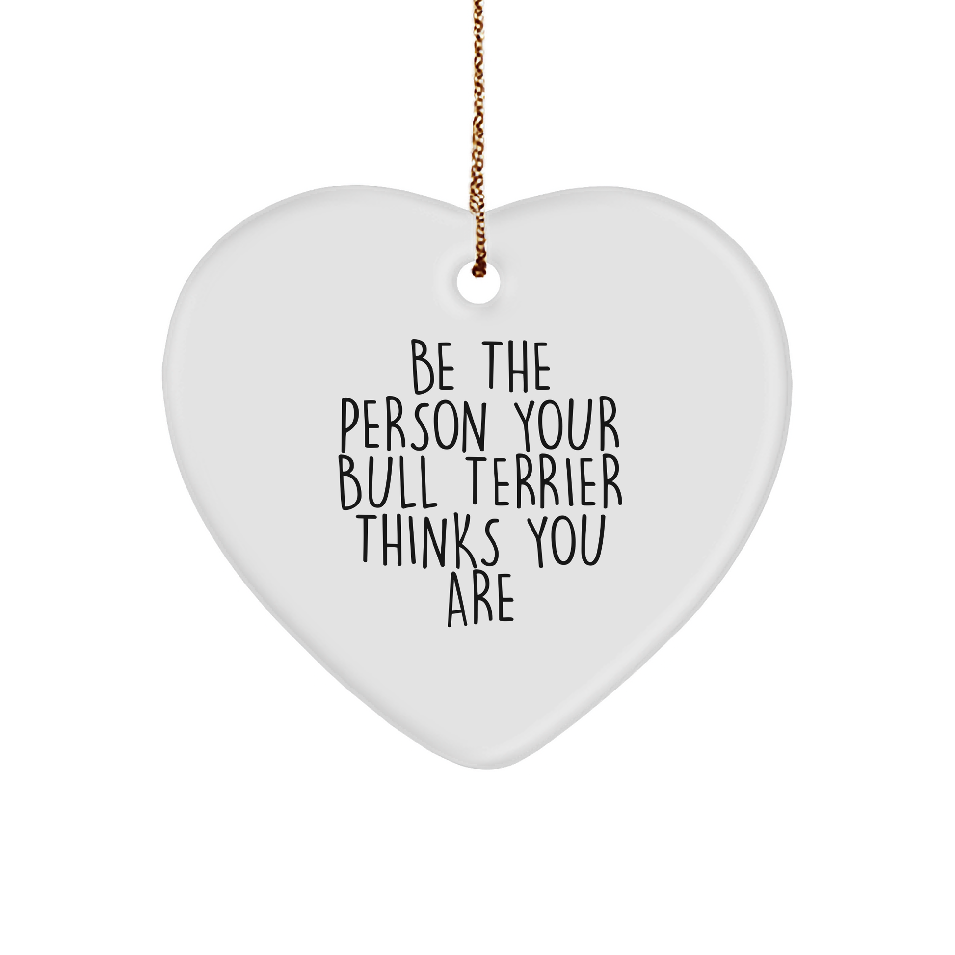 Bull Terrier Dog Lover's Heart Ornament, Funny Gifts from Men to Women, Friends, or Family for Christmas - Image 1