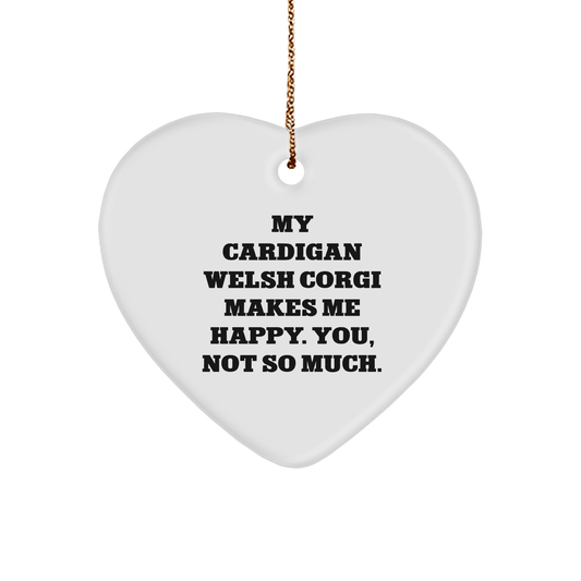 Cardigan Welsh Corgi Dog Lover Gifts from Friends, Gifts for Cardigan Welsh Corgi Dog Enthusiasts, Funny Heart Ornament Christmas Unique Gifts - Image 1