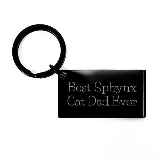 Sphynx Cat Dad Ever Keychain Gifts from Family for Men Funny Keychain, Best Sphynx Cat Dad Ever, Father's Day Unique Gifts for Sphynx Cat Lovers, Stainless Steel Keychain - Image 1