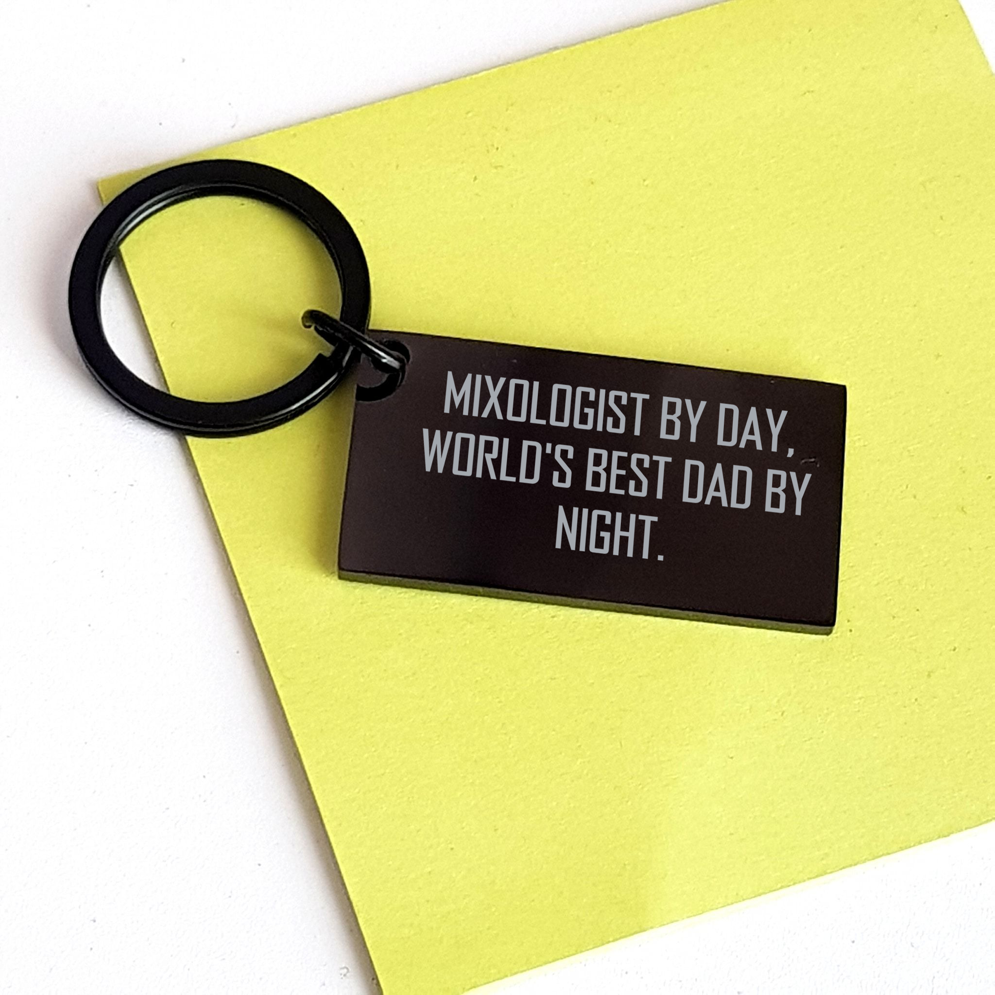Mixologist Keychain Gifts from Men, Funny Quote Keychain for Father's Day, Unique Gifts for World's Best Dad - Image 3
