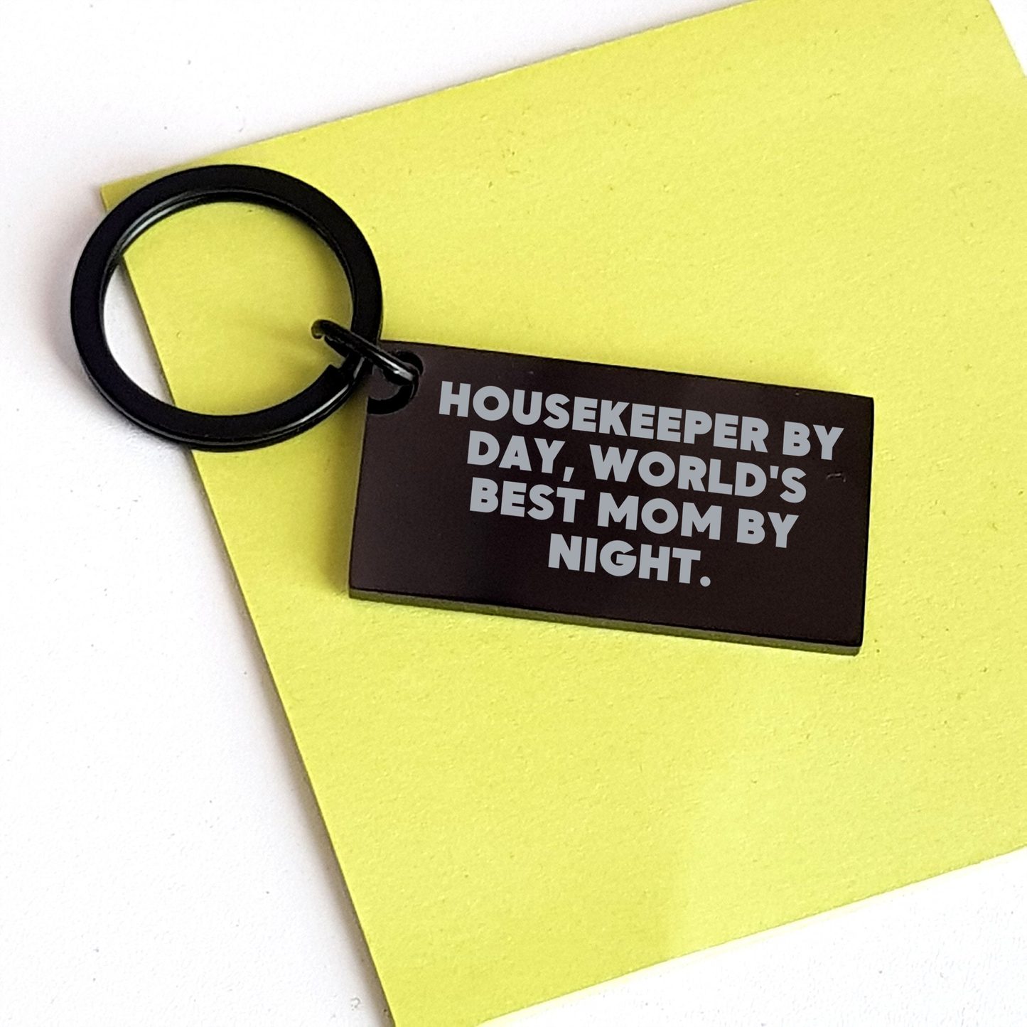 Housekeeper Gifts from Women, Keychain with Funny Quote 'Housekeeper By Day, World's Best Mom By Night.' for Graduation - Image 3