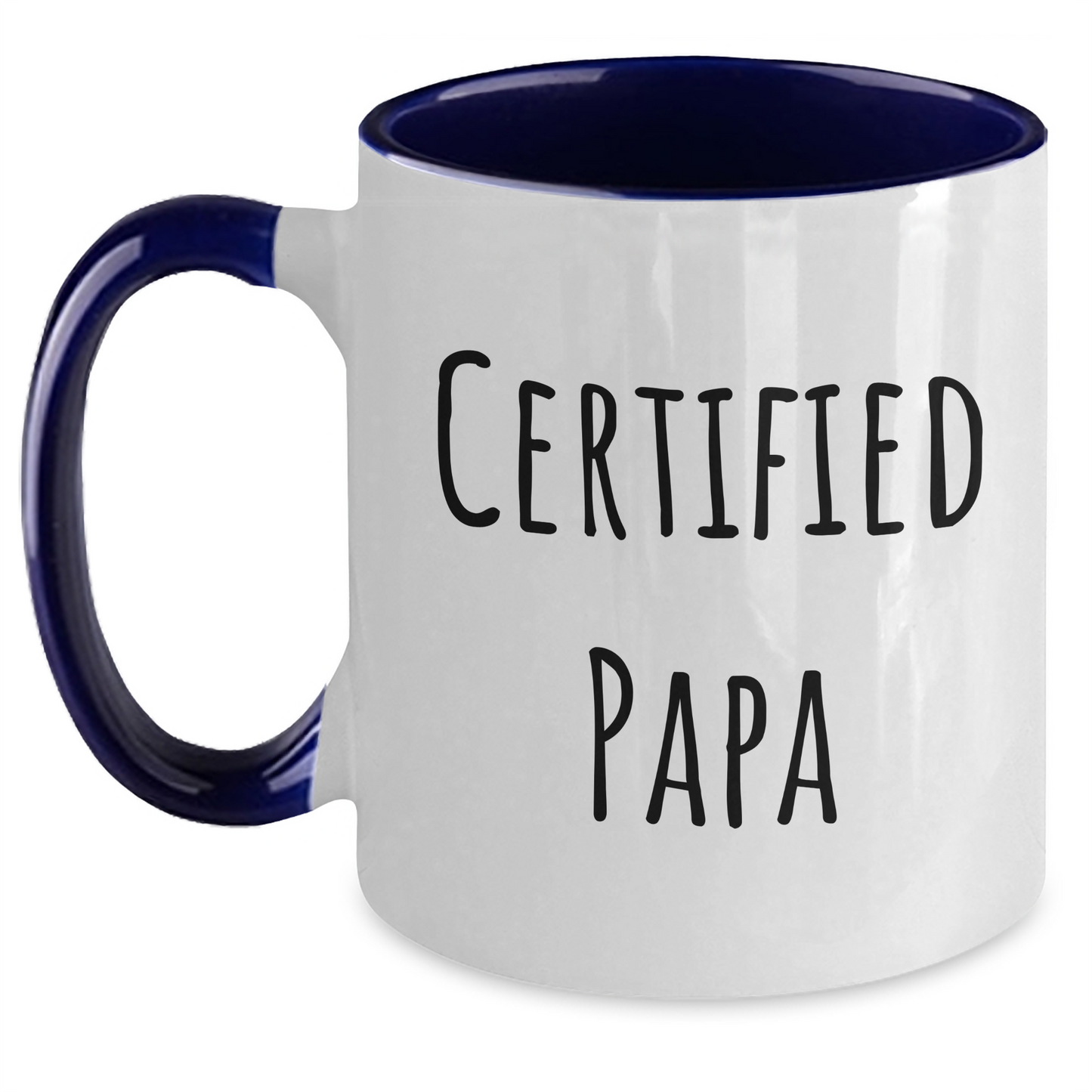 Funny Papa Certified Gifts from Men, Unique Two Tone Coffee Mugs for Papa, Inspirational Quote on Father's Day Unique Gifts - Main
