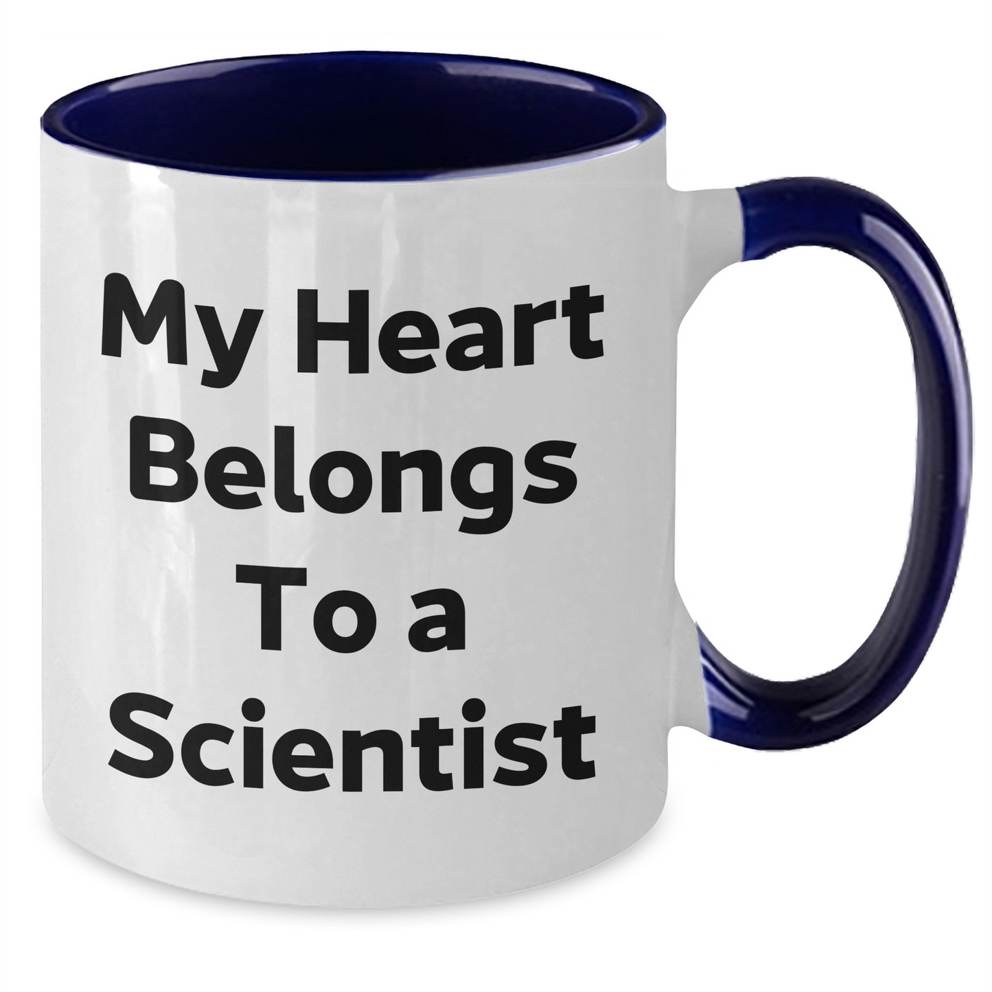 Funny Scientist Gifts, My Heart Belongs To A Scientist Two Tone Coffee Mug, Graduation Unique Gifts from Men to Scientist Friends - Additional