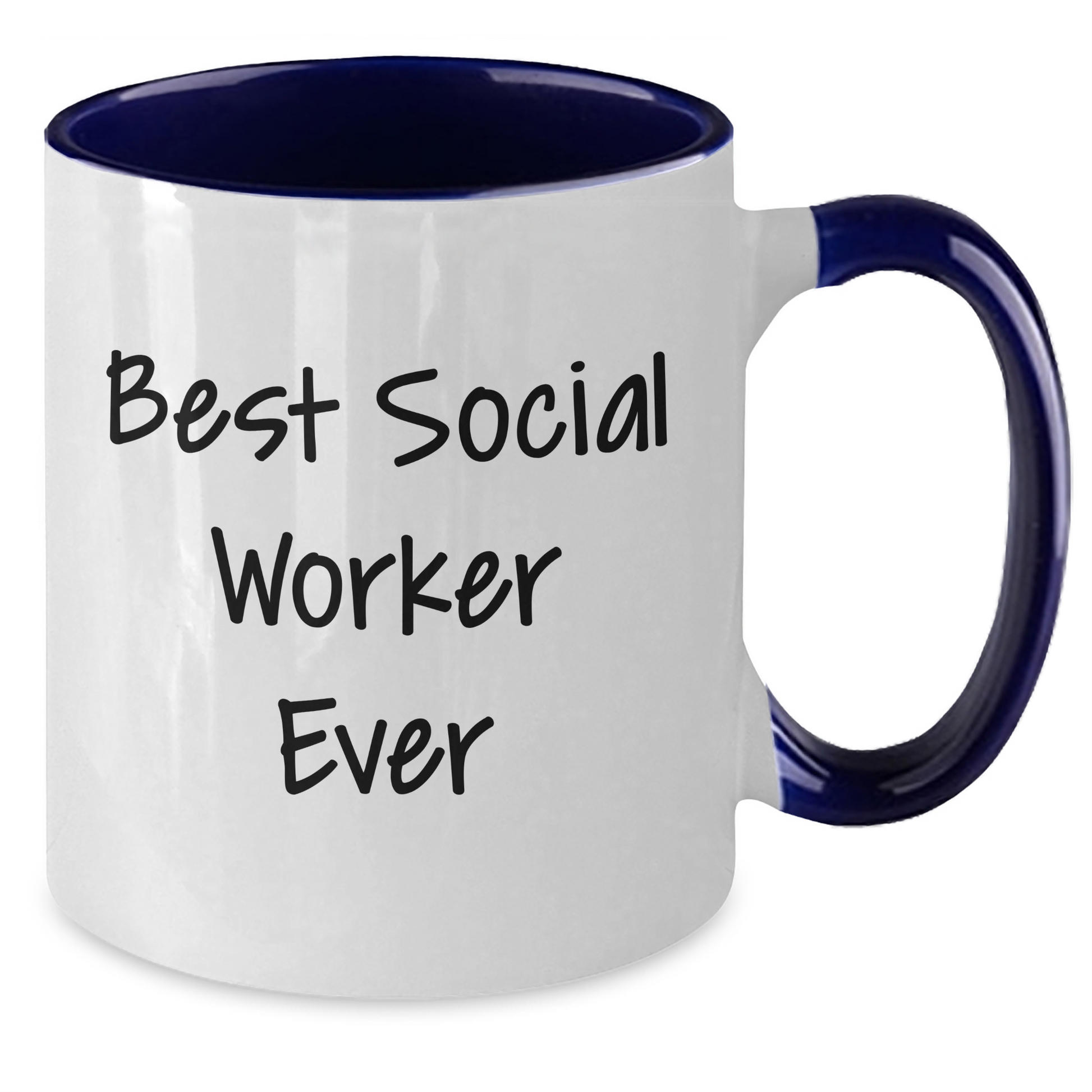 Funny Social Worker Gifts - Best Social Worker Ever Quote Two Tone Coffee Mug, Gifts from Family, Father's Day Unique Presents for Social Worker - Additional