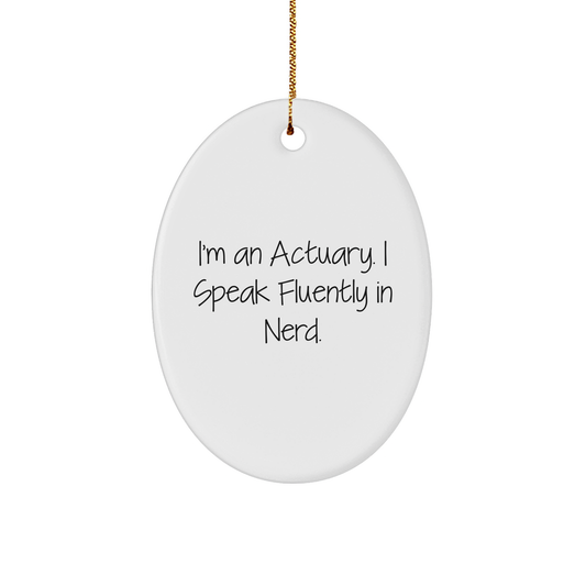 Actuary Oval Ornament Gift from Friends, Funny Quote, Christmas Unique Gifts - Image 1