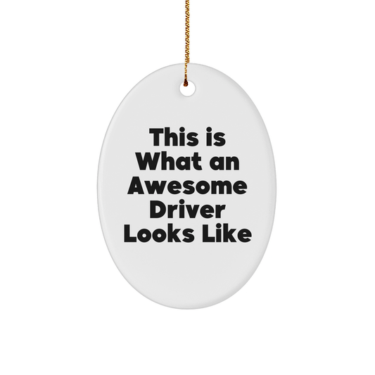 Funny Driver Gifts from Men to Friends - Awesome Driver Oval Ornament for Christmas, Inspirational Quote, Gifts for Him, Unique Presents for Coworkers and Family - Image 1