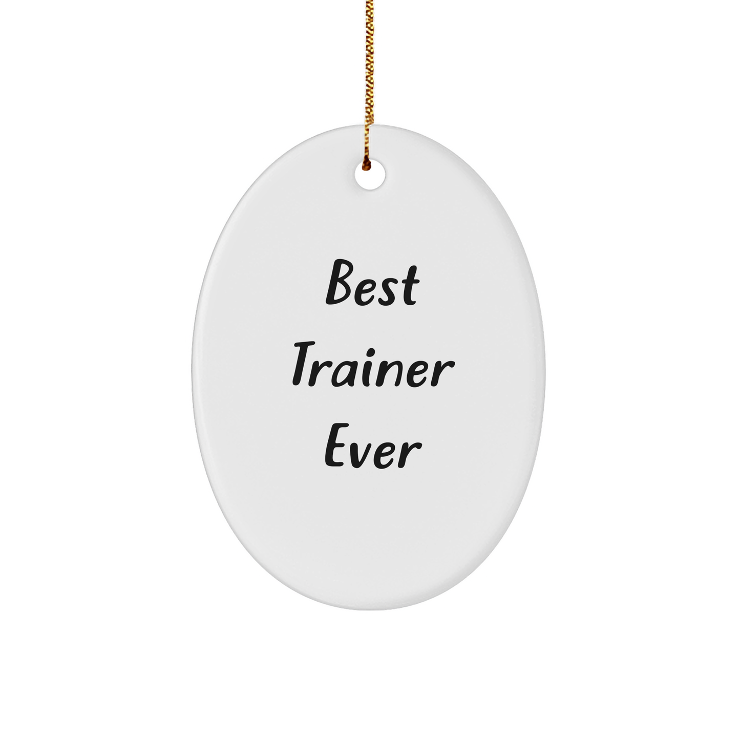 Funny Trainer Gifts from Friends - Best Trainer Ever Oval Ornament for Men, Women, Family, Coworkers - Unique Christmas Unique Gifts - Image 1