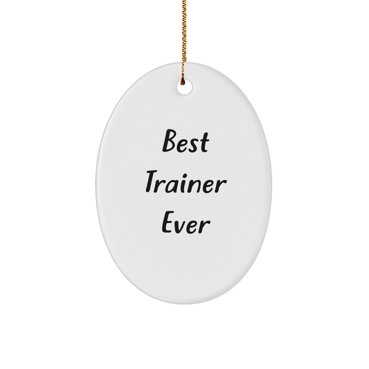 Funny Trainer Gifts from Friends - Best Trainer Ever Oval Ornament for Men, Women, Family, Coworkers - Unique Christmas Unique Gifts - Image 1