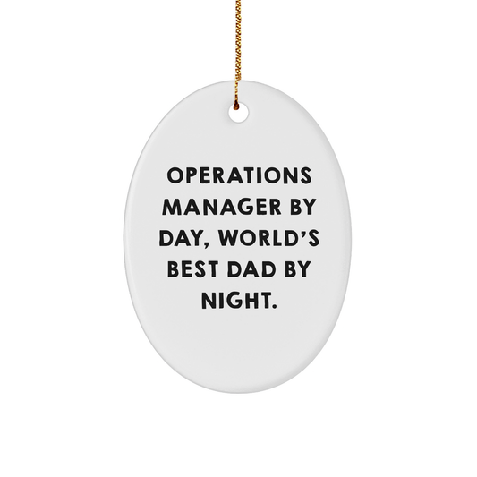 Funny Oval Ornament for Operations Manager Gifts from Dad, World's Best, to Operations Manager Friends and Family by Christmas - Image 1