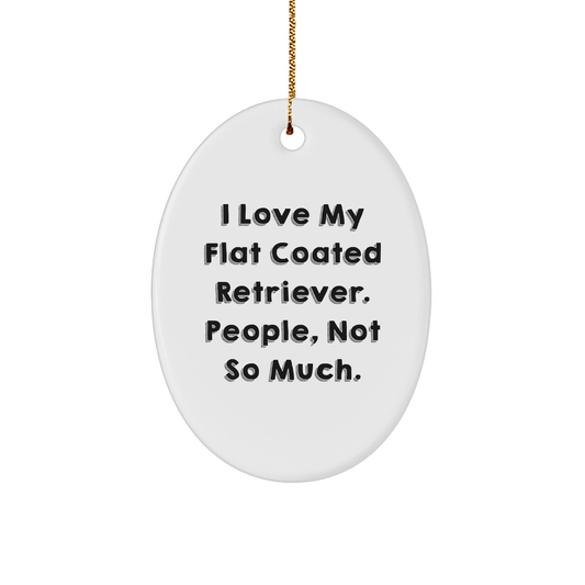 Flat Coated Retriever Dog Lovers Oval Ornament, Funny Quote Gifts for Friends, Family, and Coworkers - Image 1
