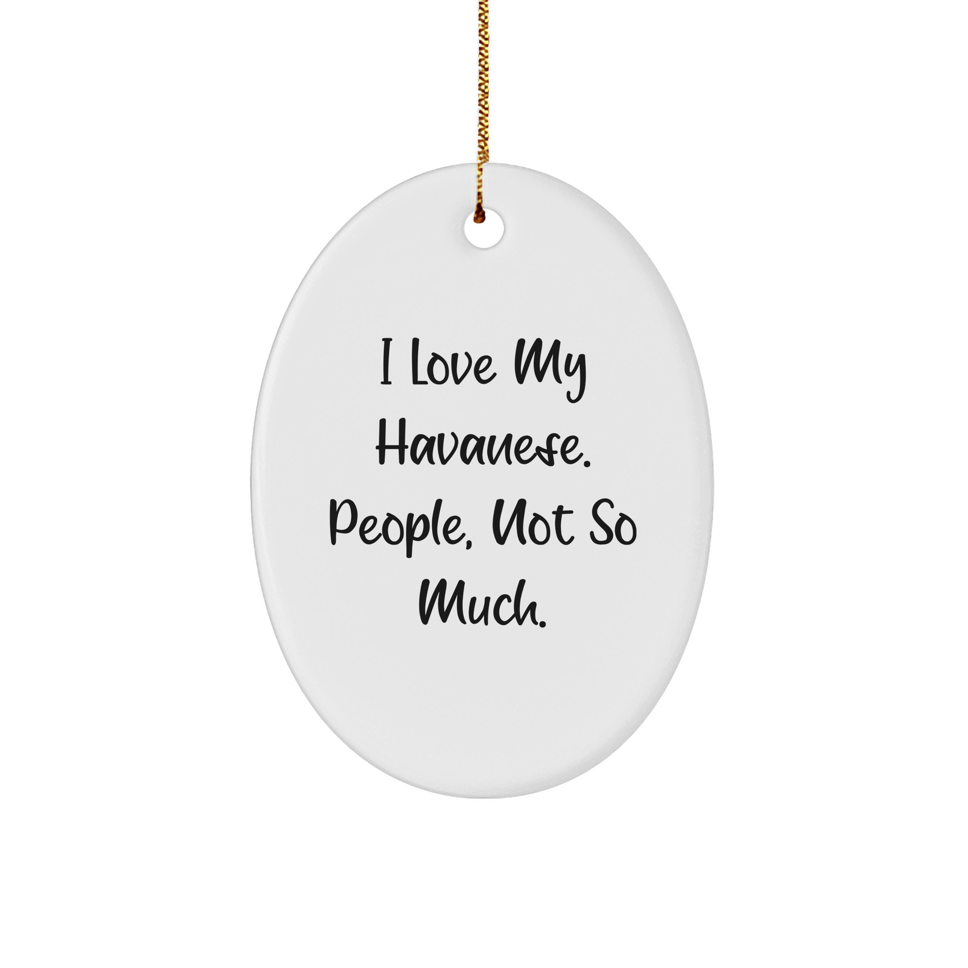 Havanese Dog Lovers Gifts from Friends for Christmas Unique Oval Ornament - Image 1