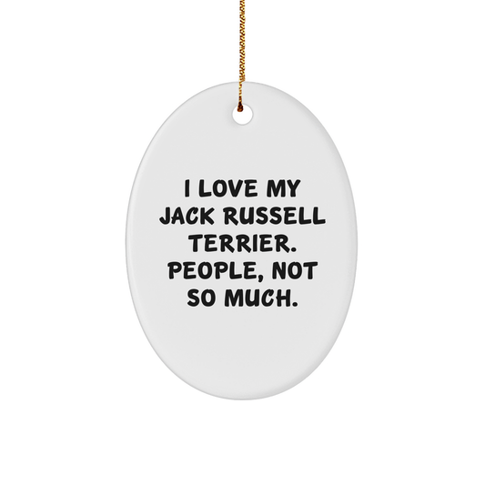 Funny Jack Russell Terrier Dog Oval Ornament Gifts from Family, Friends, and Coworkers for Christmas - Image 1