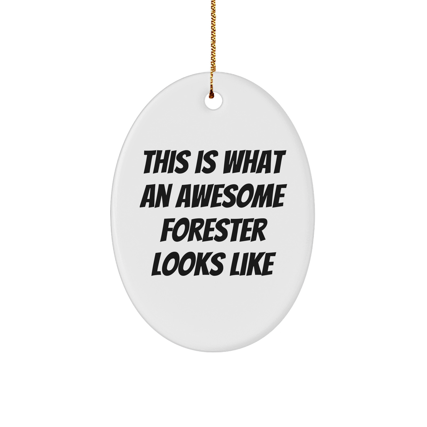 Funny Forester Gifts, Inspirational Quote Oval Ornament, Gifts from Family for Forester, Christmas Unique Forester Gifts - Image 1