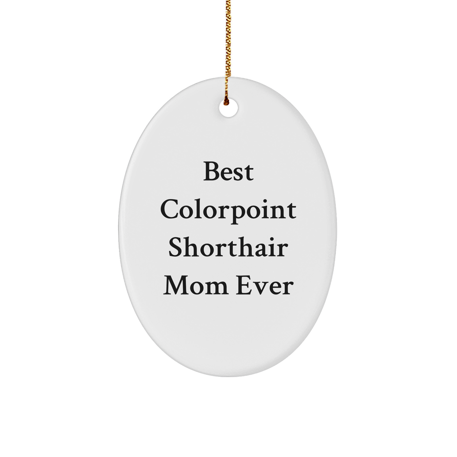 Colorpoint Shorthair Cat Mom Gifts from Family for Christmas Unique Oval Ornaments - Funny Quote - Image 1