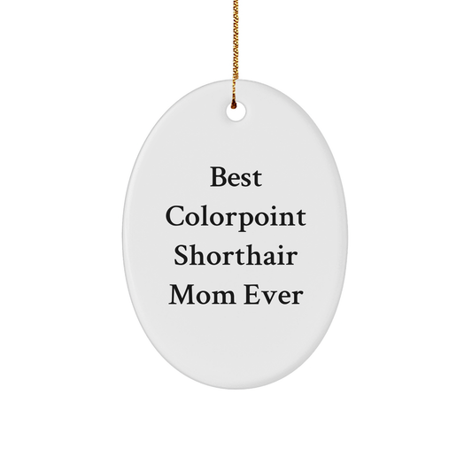 Colorpoint Shorthair Cat Mom Gifts from Family for Christmas Unique Oval Ornaments - Funny Quote - Image 1