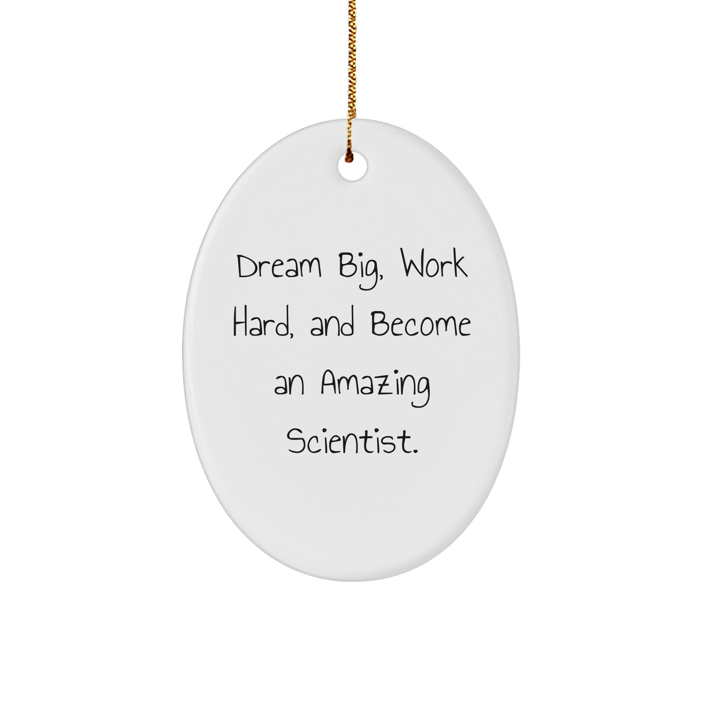 Funny Scientist Gifts, Dream Big and Work Hard Oval Ornament for Men, Women, Friends, and Family this Christmas - Image 1