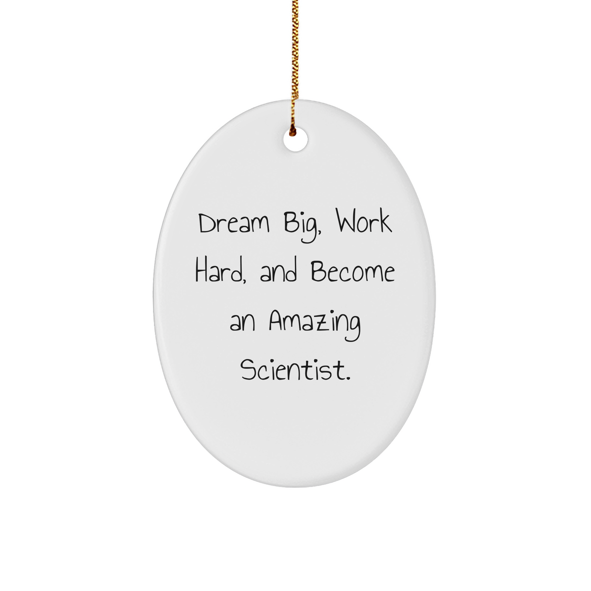 Funny Scientist Gifts, Dream Big and Work Hard Oval Ornament for Men, Women, Friends, and Family this Christmas - Image 1