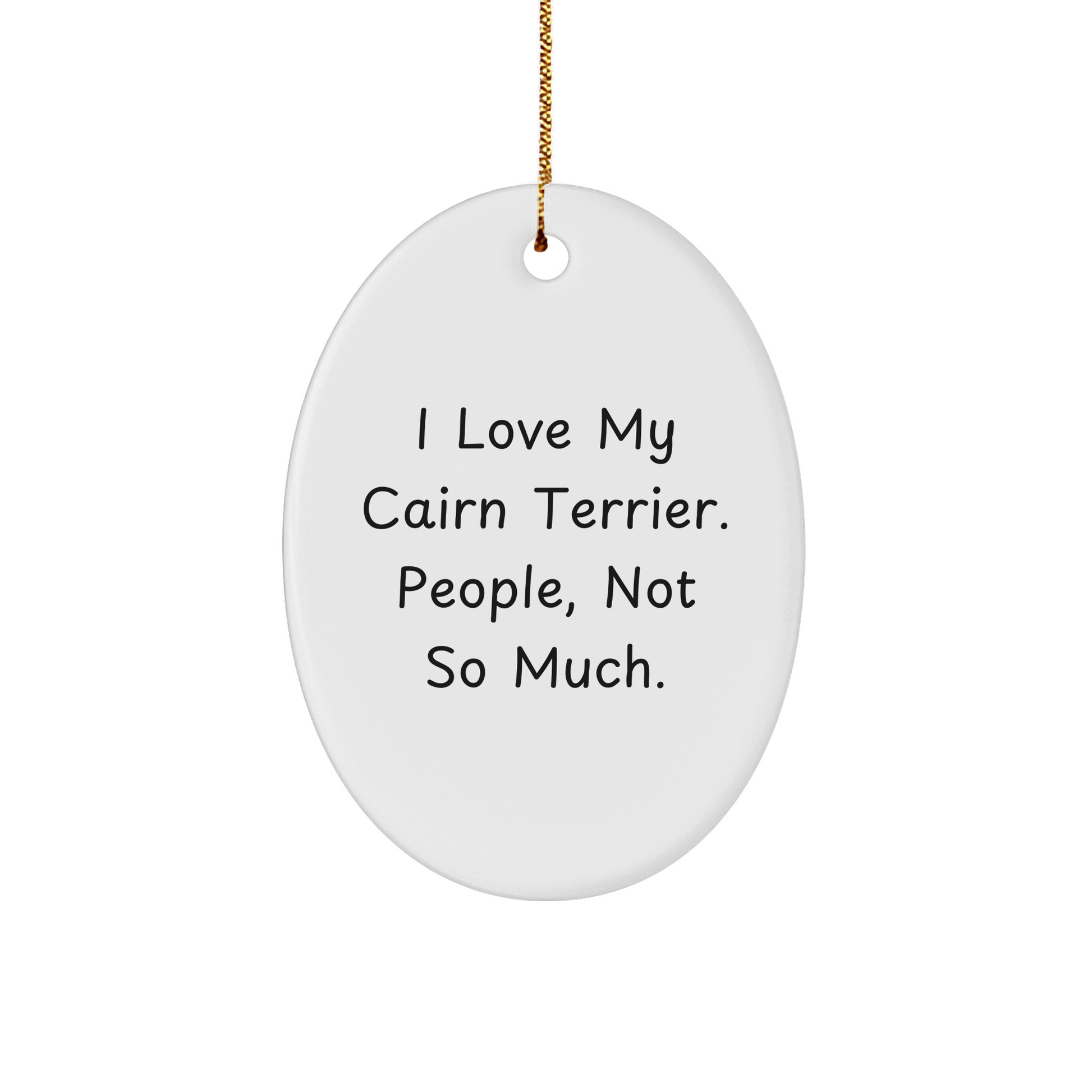 Cairn Terrier Dog Lovers Gifts, Funny Quote Oval Ornament for Men, Women, or Friends, Christmas Unique Gifts from Family - Image 1