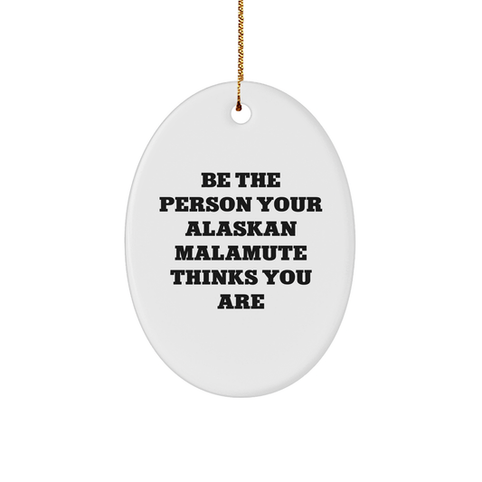 Alaskan Malamute Dog Lover's Funny Oval Ornament Gifts from Family, Friends, or Coworkers for Christmas Unique Presents - Image 1