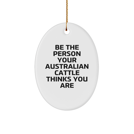 Funny Australian Cattle Dog Oval Ornament Gifts for Family Friends Coworkers Christmas - Image 1