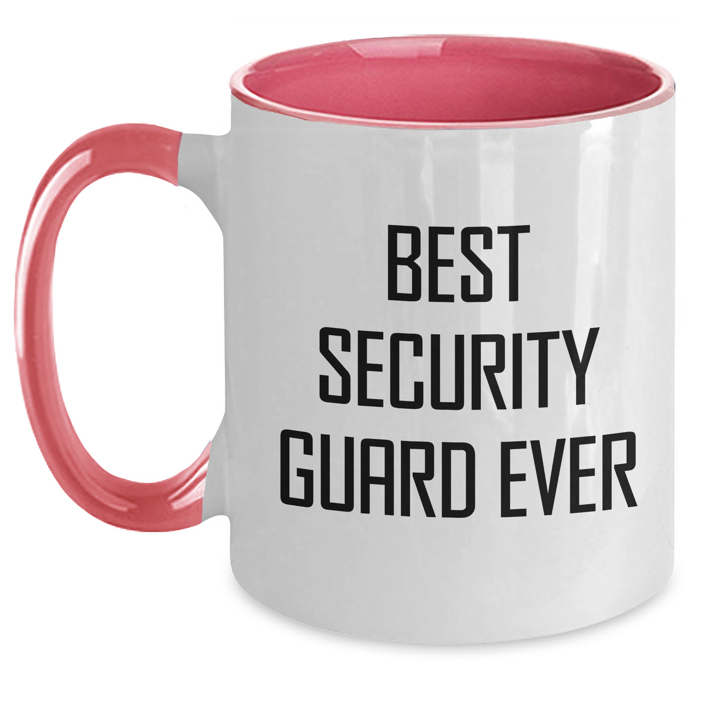 Funny Security Guard Gifts - Best Security Guard Ever Two Tone Coffee Mug, Gifts from Family, Friends, Coworkers for Graduation, 11oz Ceramic Microwave Safe Mug - Main