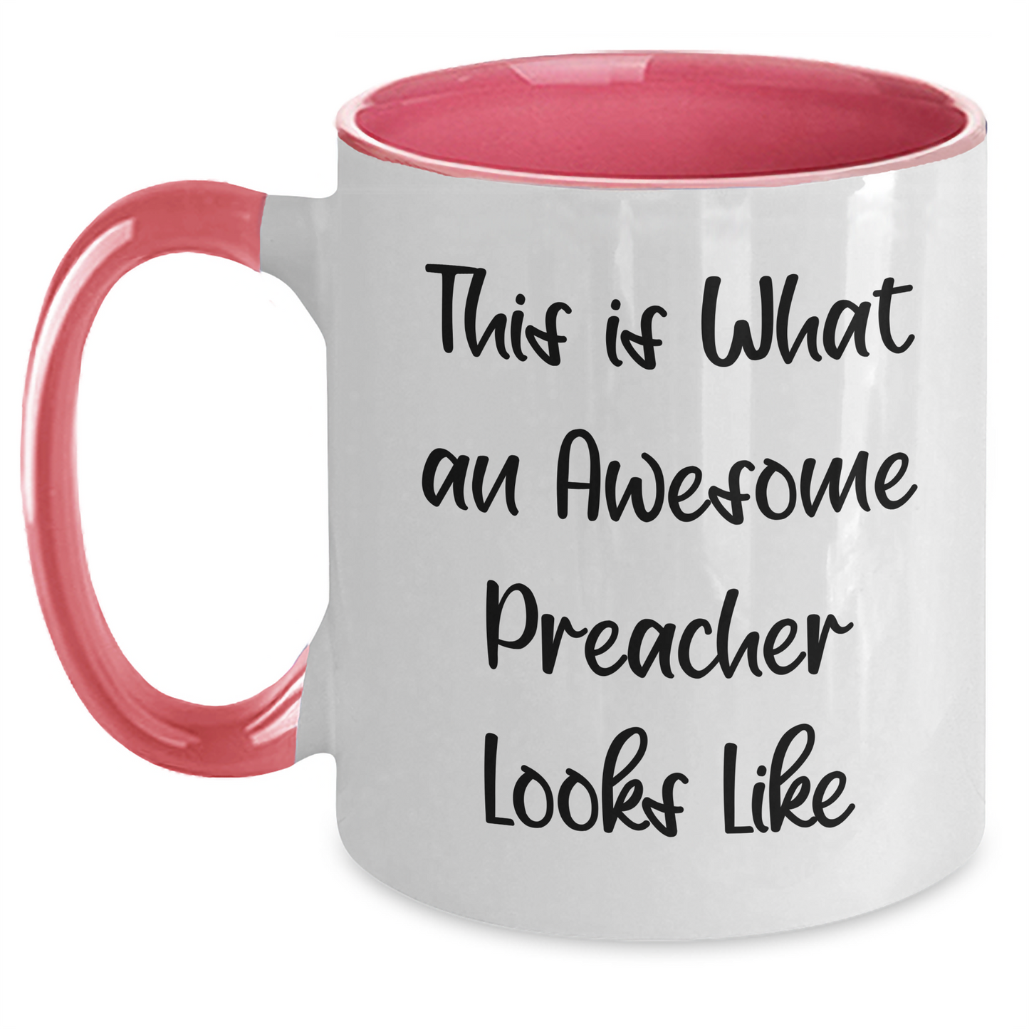 Funny Preacher Gifts from Men - This Is What An Awesome Preacher Looks Like Two Tone Coffee Mug for Preacher on Father's Day - Main