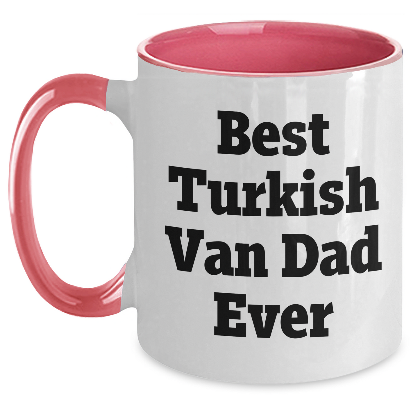 Fun Turkish Van Cat Dad Gifts from Men, Best Turkish Van Dad Ever Two Tone Coffee Mug, Father's Day Unique Gifts for Turkish Van Cat Enthusiasts - Main