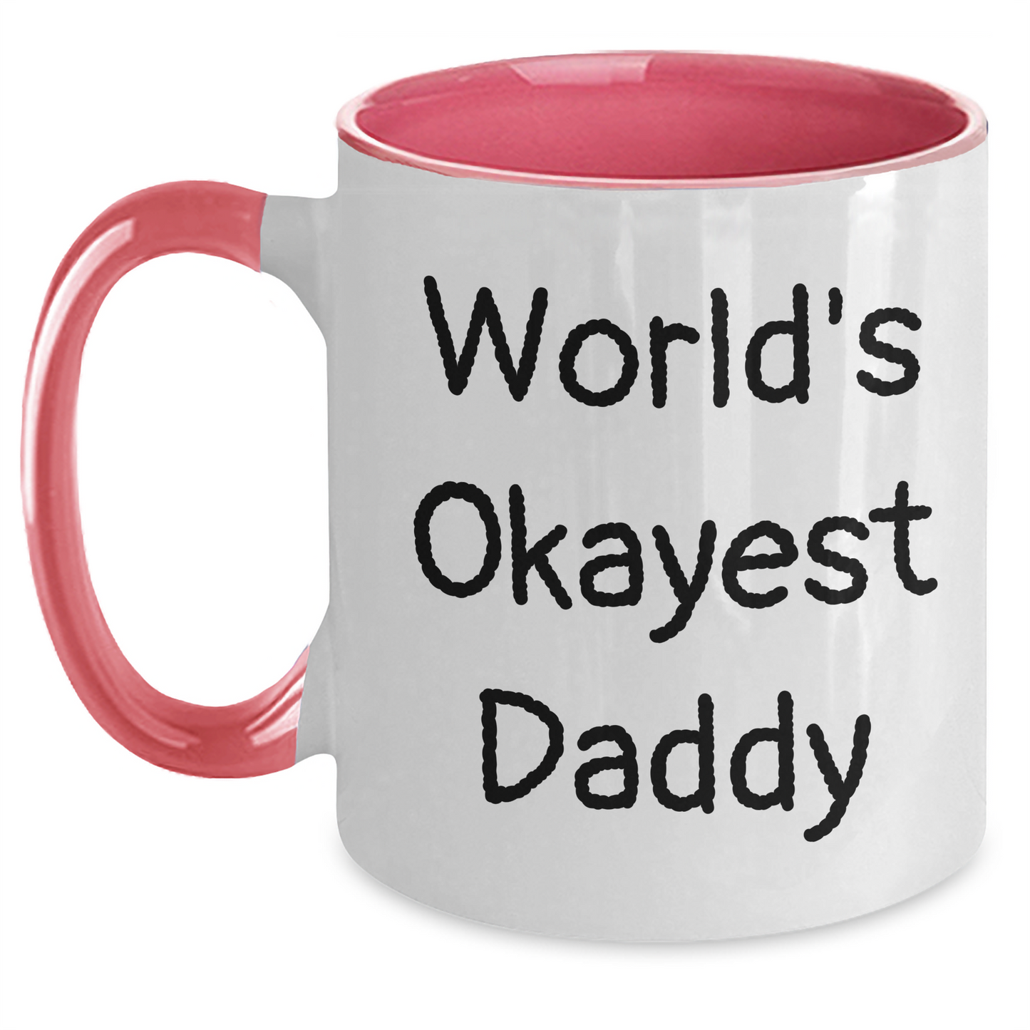 Funny Daddy Gifts from Men, Gifts for Daddy, World's Okayest Daddy Two Tone Coffee Mug, Graduation Unique Gifts - Main