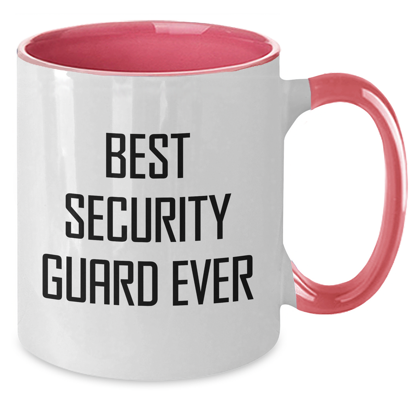 Funny Security Guard Gifts - Best Security Guard Ever Two Tone Coffee Mug, Gifts from Family, Friends, Coworkers for Graduation, 11oz Ceramic Microwave Safe Mug - Additional