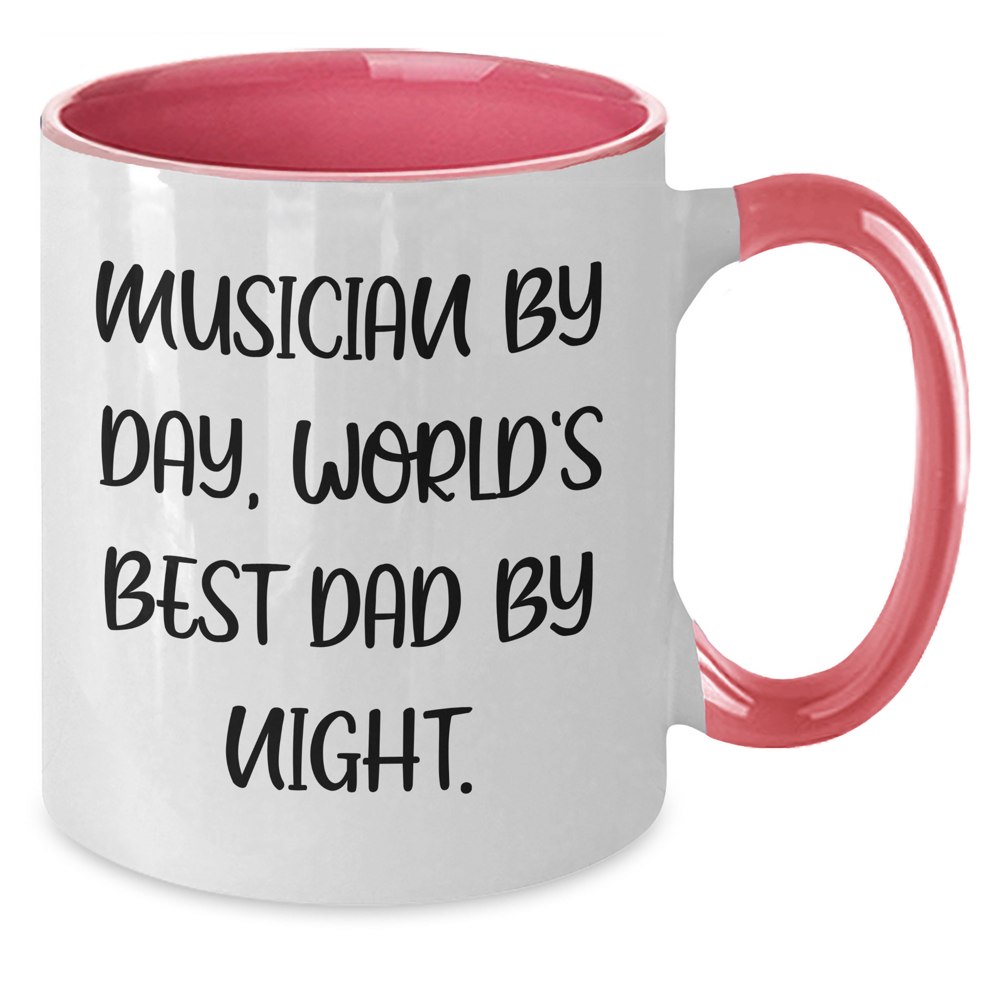 Funny Musician Gifts for Men - Two Tone Coffee Mug, 'Musician By Day, World's Best Dad By Night.' - Father's Day Unique Gifts - Additional