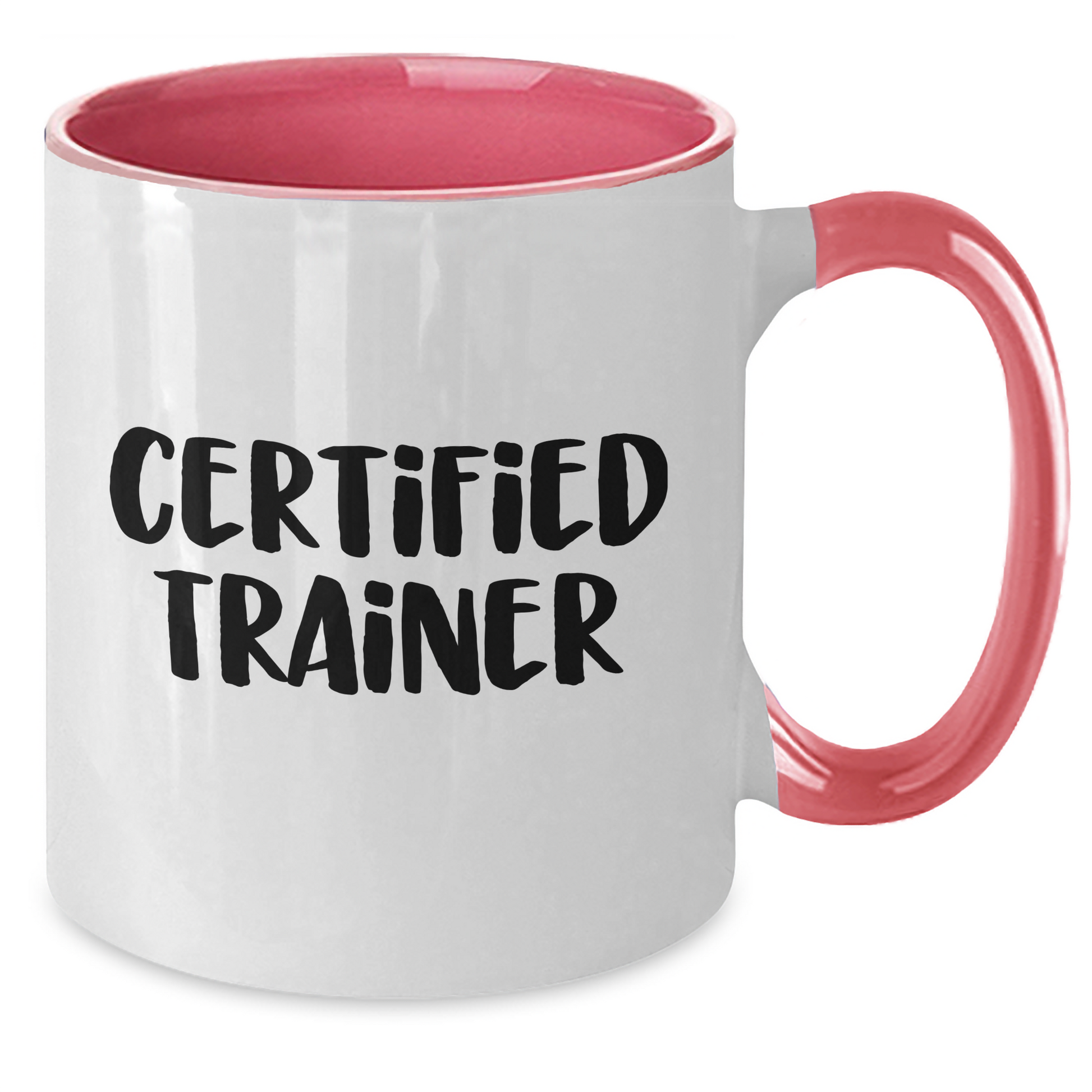 Funny Trainer Gifts from Friends and Family - Unique Two Tone Coffee Mug for Certified Trainers on Father's Day, Black and White, Red and White, Navy and White, and Pink and White - Additional