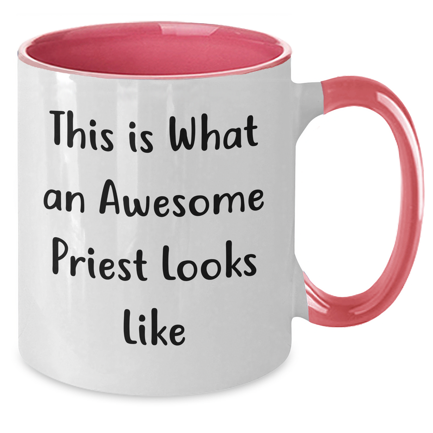 Funny Priest Gifts for Men - 'This Is What An Awesome Priest Looks Like' Two Tone Coffee Mug, Gifts from Men, Unique Father's Day Unique Gifts for Priest - Additional