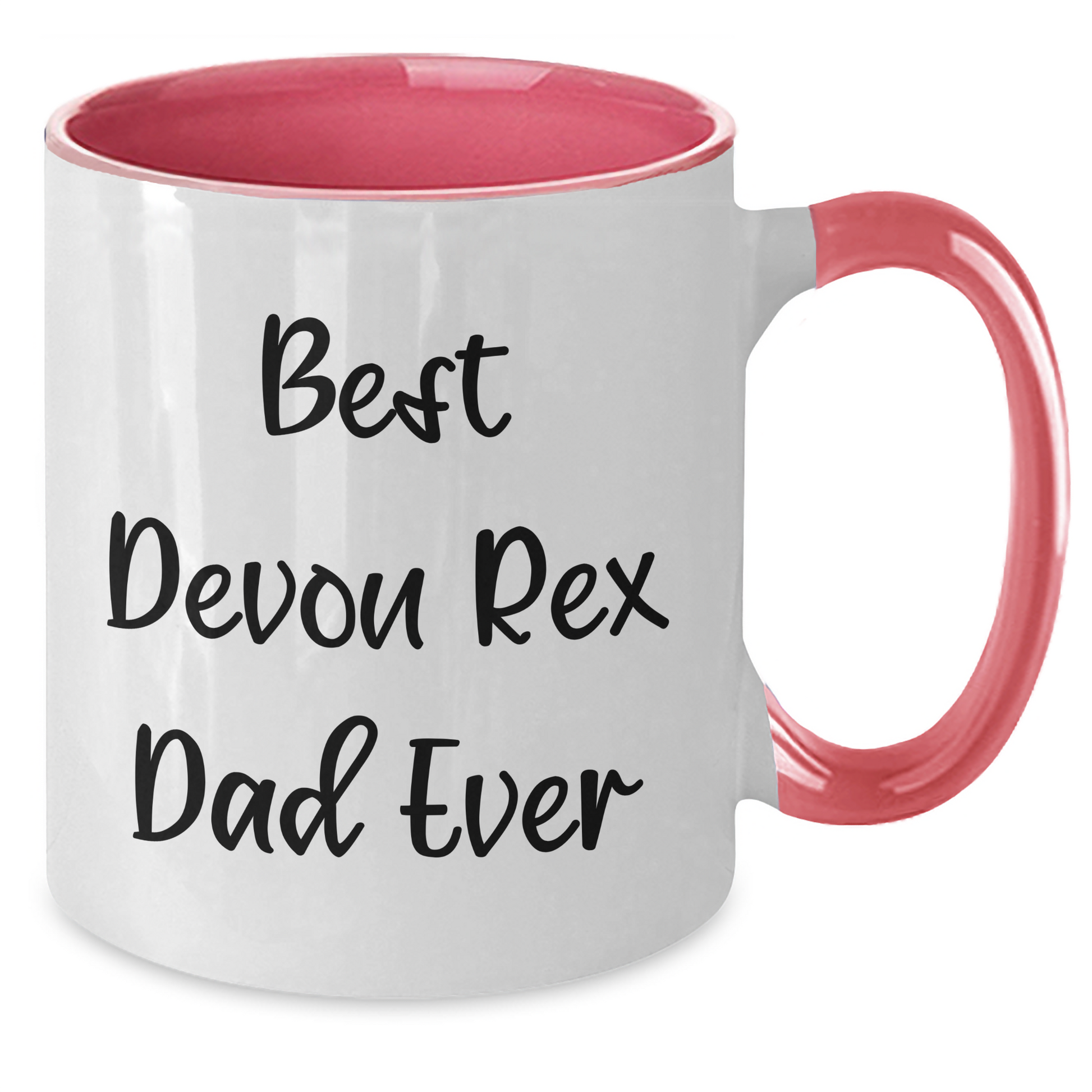 Funny Devon Rex Cat Gifts for Men - Best Dad Ever Two Tone Coffee Mug, Father's Day Unique Gifts from Friends - Additional