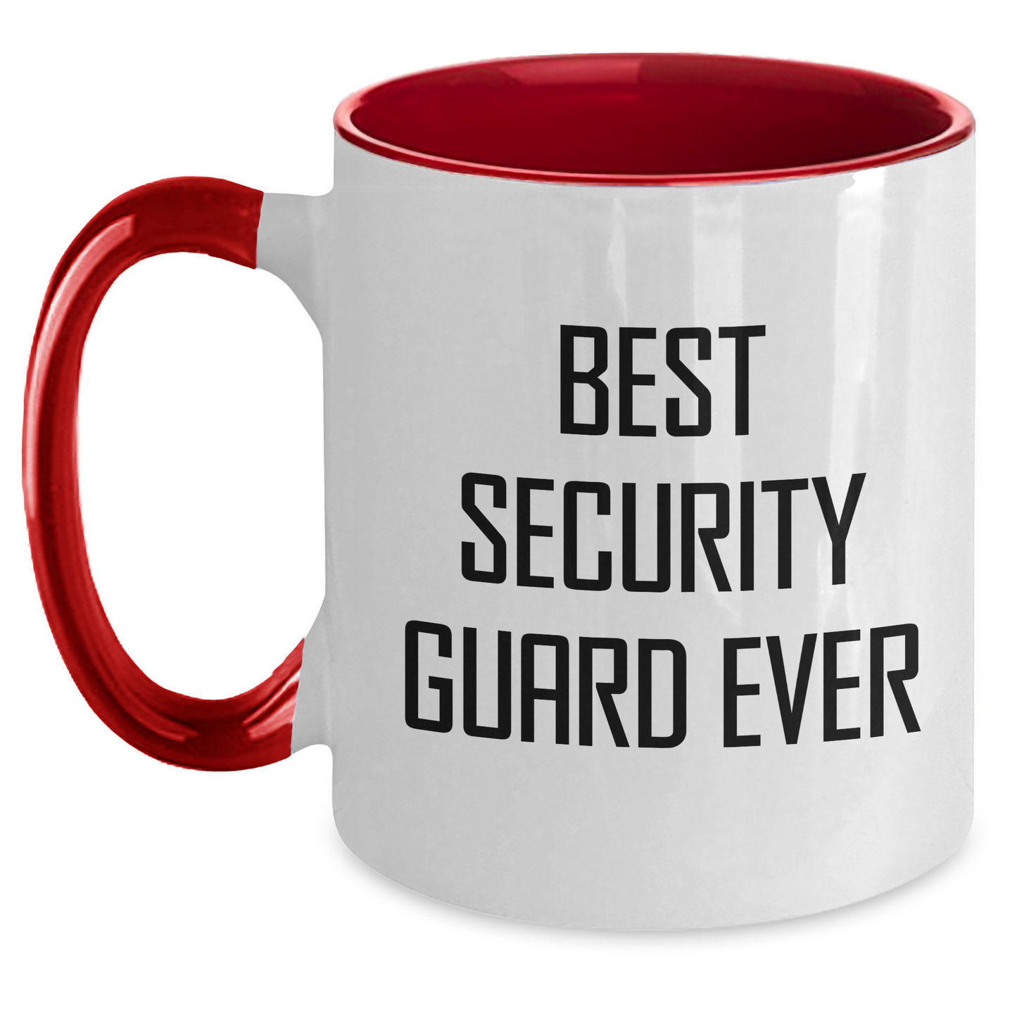 Funny Security Guard Gifts - Best Security Guard Ever Two Tone Coffee Mug, Gifts from Family, Friends, Coworkers for Graduation, 11oz Ceramic Microwave Safe Mug - Main